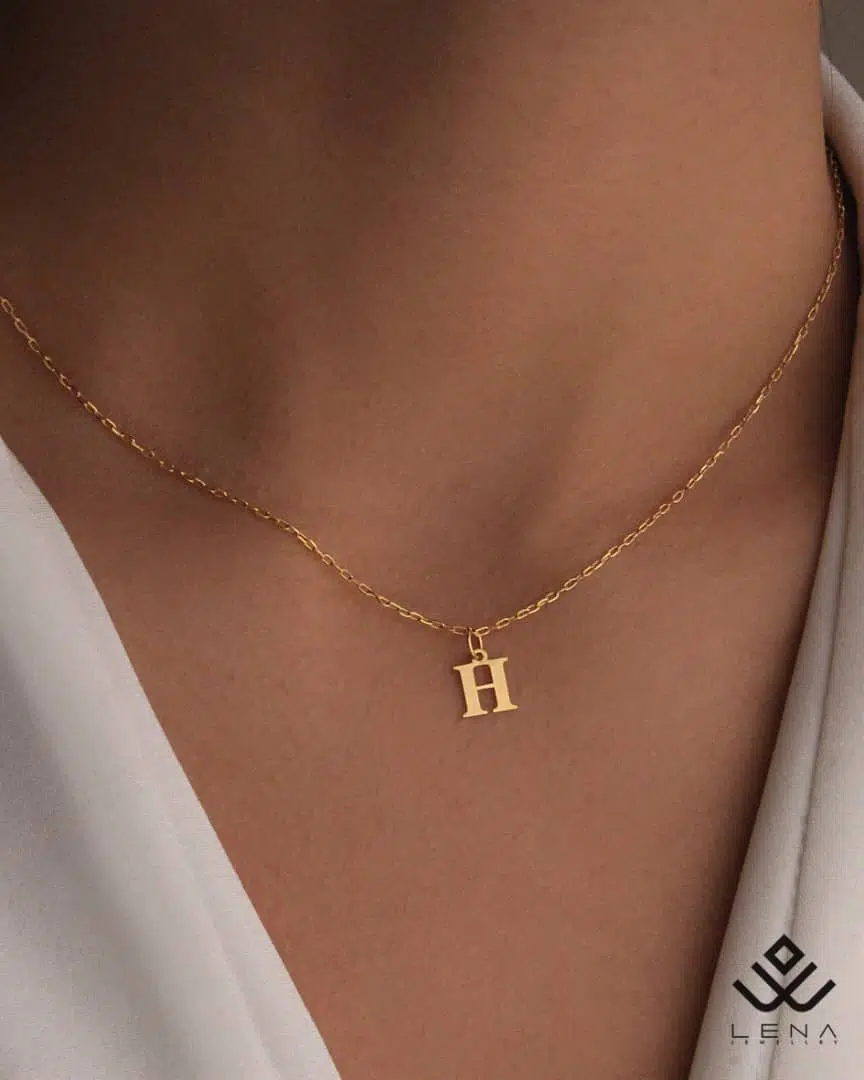 آویز طلا حرف H - Image 2