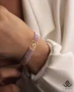 دستبند طلا و میوکی حرف ح - Image 2