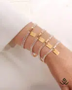 آویز طلا پاپیون با دستبند تنیسی - Image 2