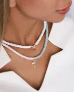 گردنبند طلا و سنگ فلامینگو - Image 2