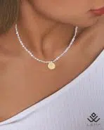 گردنبند طلا و مروارید سکه ای با طرح ستاره - Image 2