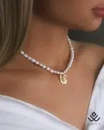 گردنبند طلا و مروارید با آویز قو - Image 2