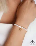 دستبند طلا و مروارید ستاره دریایی پیچی - Image 2