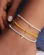 پابند طلا و منجوق مروارید و سکه - Image 4