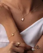 دستبند طلا سنگ زرد - Image 2