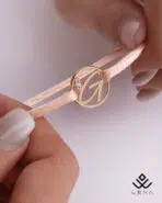 دستبند طلا بندار حرف G با بند ماکارون - Image 2
