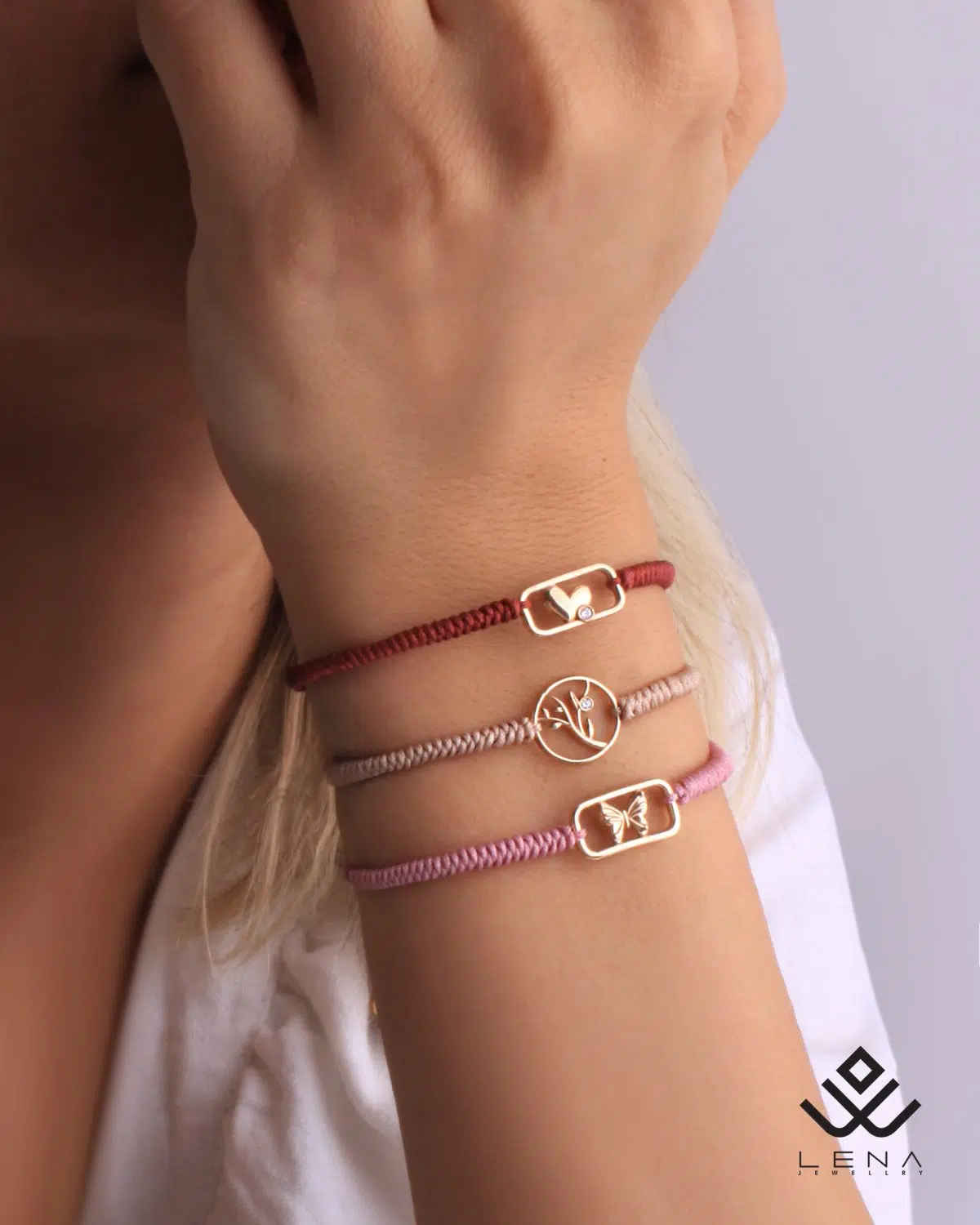 دستبند طلا و بافت قلب - Image 2