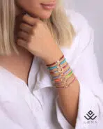 دستبند طلا بندار درخت نگین دار - Image 4