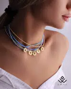 گردنبند طلا و منجوق دلفین - Image 3