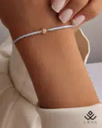 دستبند طلا و منجوق قلب تراش - Image 2