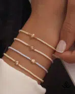دستبند طلا و منجوق قلب تراش - Image 3