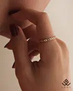 انگشتر طلا رینگی طرح دار - Image 2