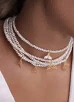 گردنبند طلا و مروارید دم پری دریایی - Image 2