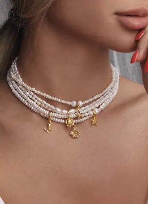 گردنبند طلا و مروارید ستاره دریایی - Image 3