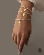 آویز طلا حک Golden girl با دستبند تنیسی - Image 4