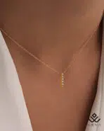 گردنبند طلا حرف I نگیندار - Image 2