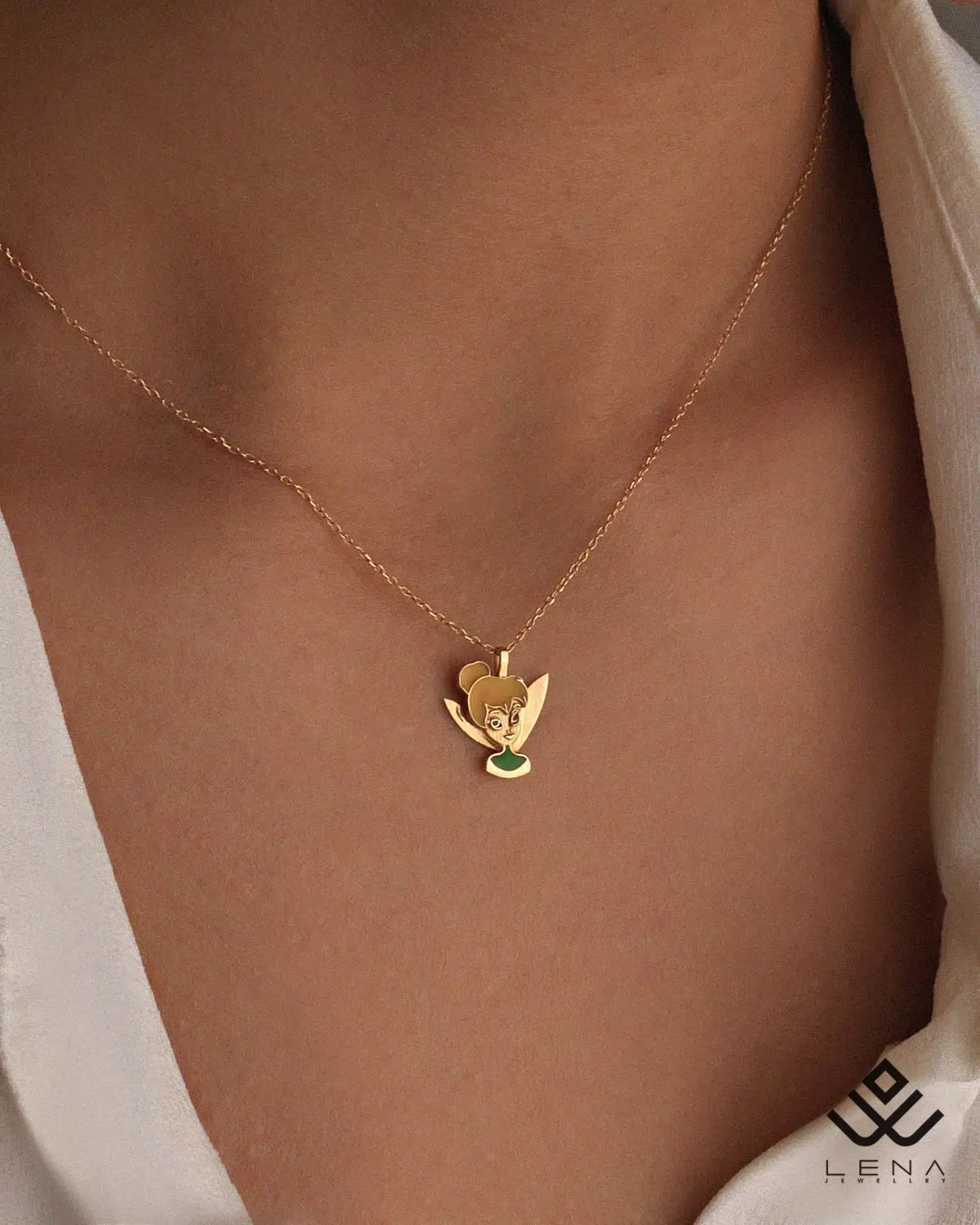 آویز طلا تینکربل میناکاری - Image 2