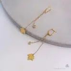 گوشواره طلا کلیپسی برگ با مارکو - Image 2