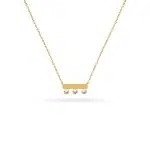 گردنبند طلا مستطیل و مروارید