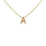 گردنبند طلا حرف A نگین دار