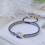 دستبند طلا و میوکی موج و خورشید میناکاری