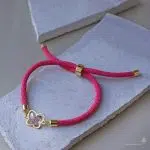 دستبند طلا بنددار پروانه کریستالی