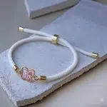 دستبند طلا بنددار پروانه کریستالی