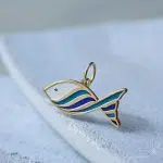 اویز طلا ماهی آبی