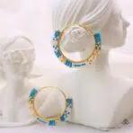 گوشواره طلا و میوکی آبی - Image 2