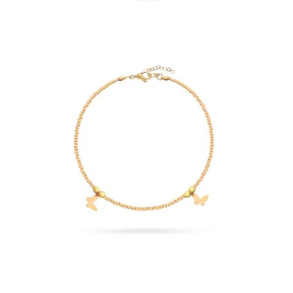 پابند طلا منجوق و پروانه