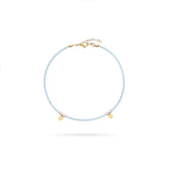 پابند طلا منجوقی مروارید و سکه