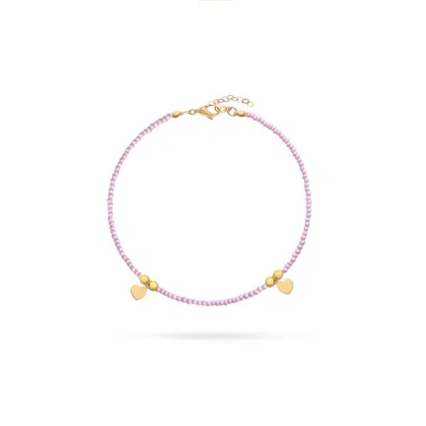 پابند طلا منجوق دوقلب