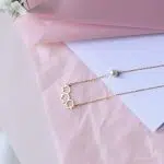 گردنبند طلا گل لاله و مروارید