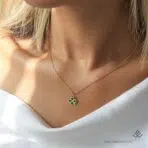 آویز طلا شبدر میناکاری - Image 2