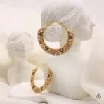 گوشواره طلا و میوکی قهوه ای - Image 2