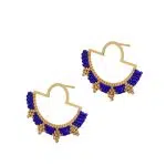 گوشواره طلا میوکی نیم دایره آبی