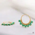 گوشواره طلا میوکی سبز کوچک - Image 2