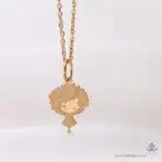 آویز طلا دختر بچه مو فرفری - Image 2