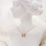 گردنبند طلا حرف H نگین دار - Image 2