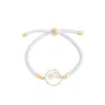 دستبند طلا بنددار دایره و گل صدفی