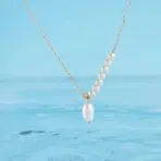گردنبند طلا و مروارید باروک - Image 2