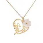 آویز طلا LOVE با گل صدفی