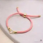 دستبند طلا بنددار قلب مینیمال