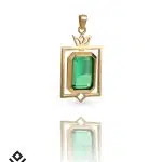 آویز طلا با سنگ سبز