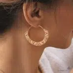 گوشواره طلا و میوکی بژ - Image 2