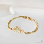 دستبند طلا رنگین کمان میناکاری