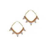 گوشواره طلا میوکی لوزی سفید