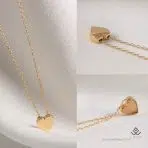 گردنبند طلا قلب برجسته - Image 4