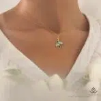 آویز طلا برگ میناکاری - Image 2