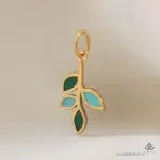 آویز طلا برگ میناکاری - Image 3